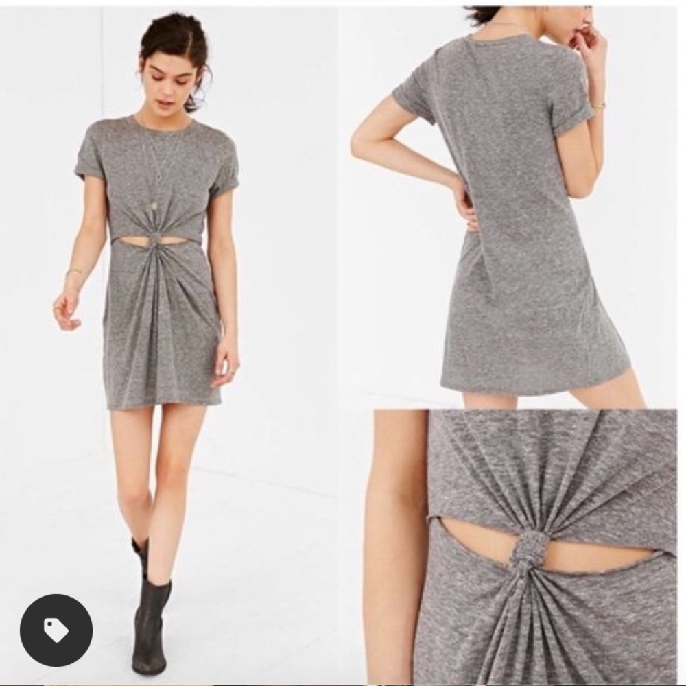 Urban Outfitters Front Tie Knot Grey Dress